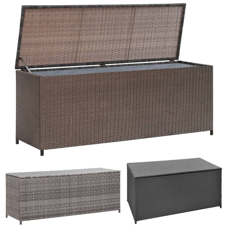 Latitude Run Burrillville 120cm W 360L Water Resistant Wicker Deck Box, Brown
