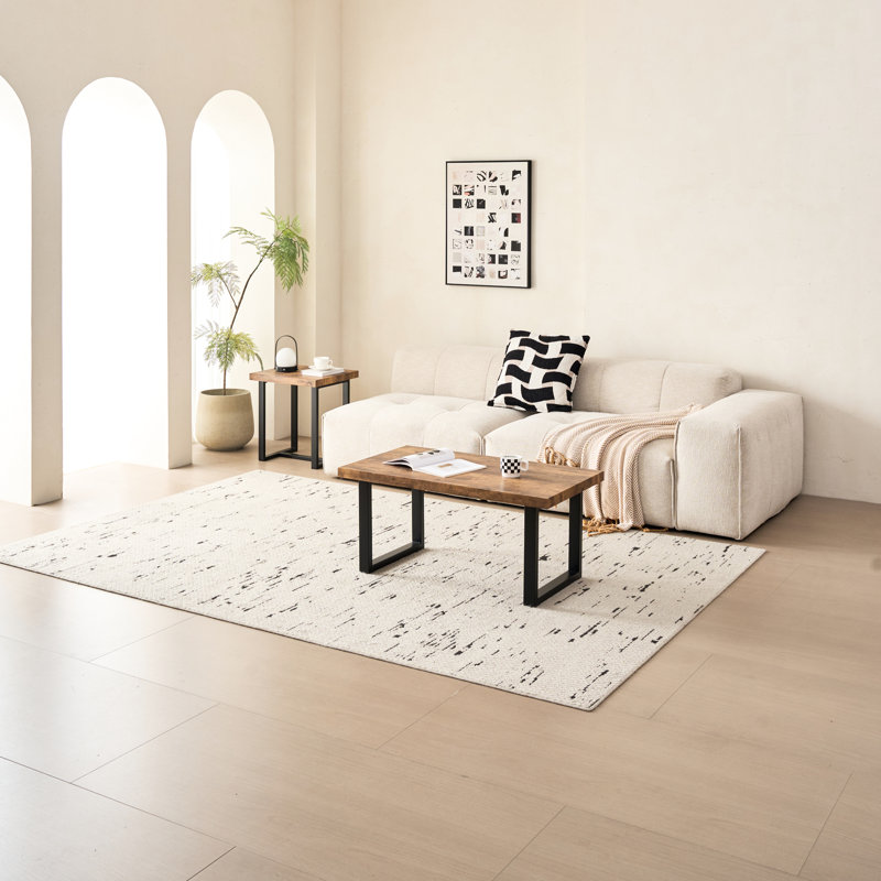 Table basse en noyer avec pieds en métal pour la maison et le bureau, multi-usages pour les collations décoratives, en verre trempé, bords arrondis, petite table, pieds, maison, salon, décor, verre