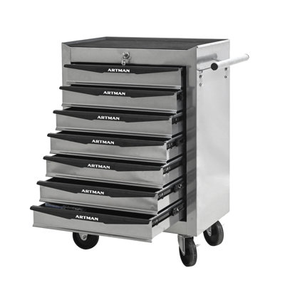 ARTMAN Rolling Metal Tool Chest - 7 Drawer Steel Storage Cabinet Organizer with Locking Wheels & Ball Bearing Slides for Garage Workshop