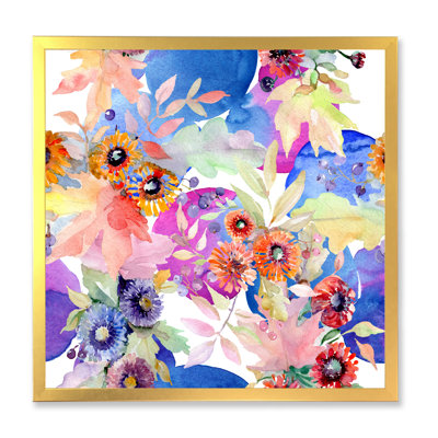 Vibrant Wild Spring Leaves and Wildflowers IV - peinture sur toile