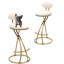 S-Shaped Upholstered PU Round Bar Stools With Footrest (Set of 2)-106806277