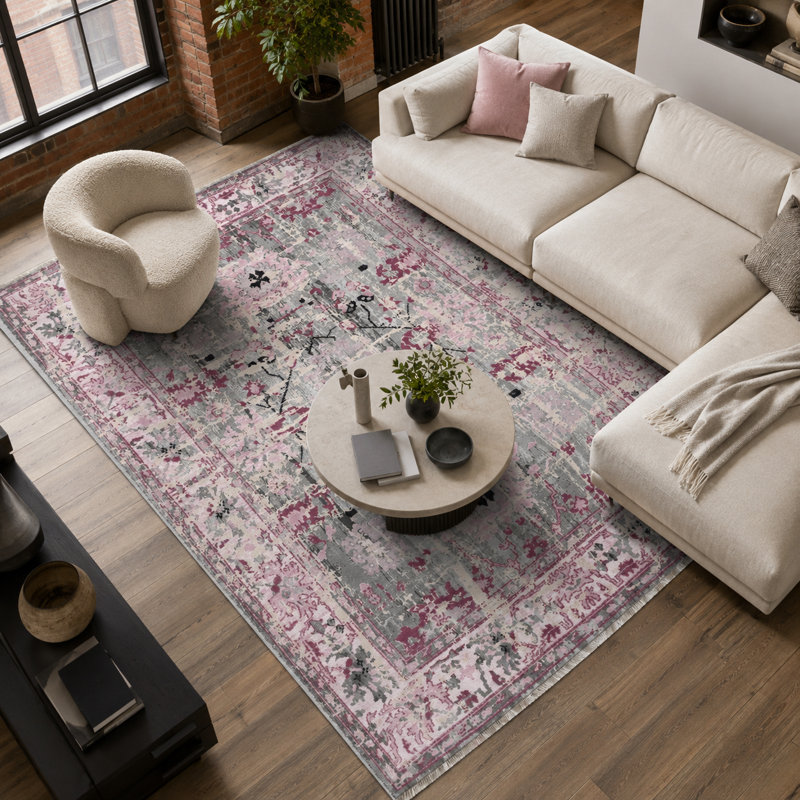 Geometric Cotton and Chenille Flatweave Area Rug, 200 cm round
