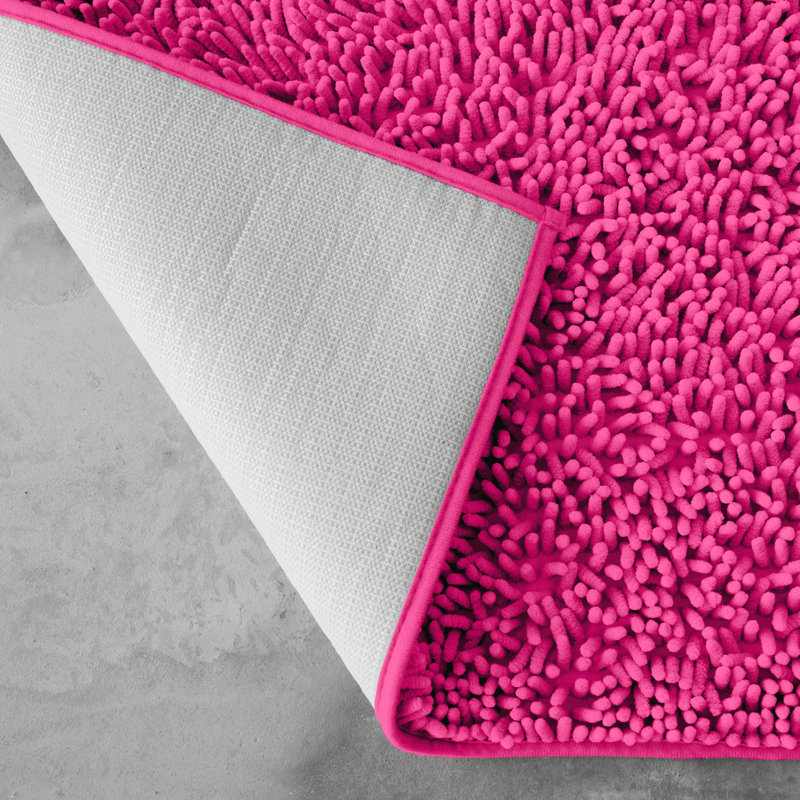  2 Piece Set Rectangle/U-shaped Bath Mat, Pink