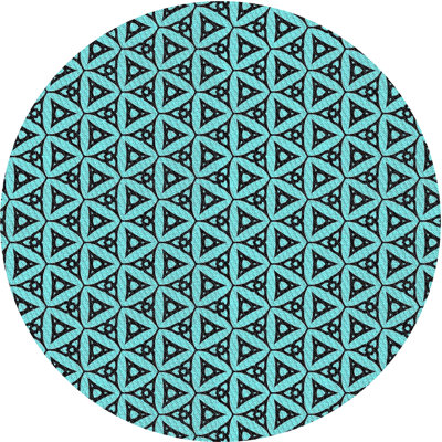 Tapis bleu ciel/noir à motifs