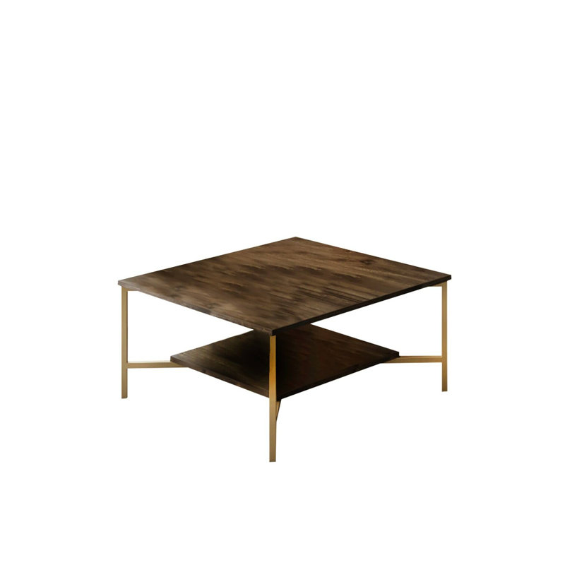 Abdelrahman Coffee Table, Walnut/Gold