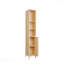 Natural Bamboo Tall Narrow Cabinet, High Capacity Slim Storage For Home