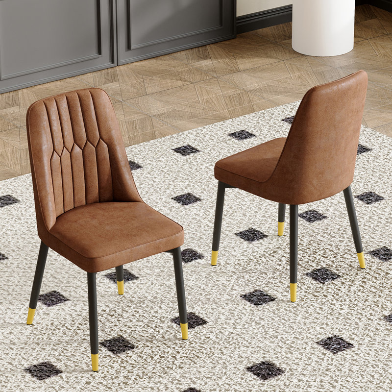 Modern Dining Chairs Set Faux Leather Upholstered Kitchen & Dining Chairs, 2