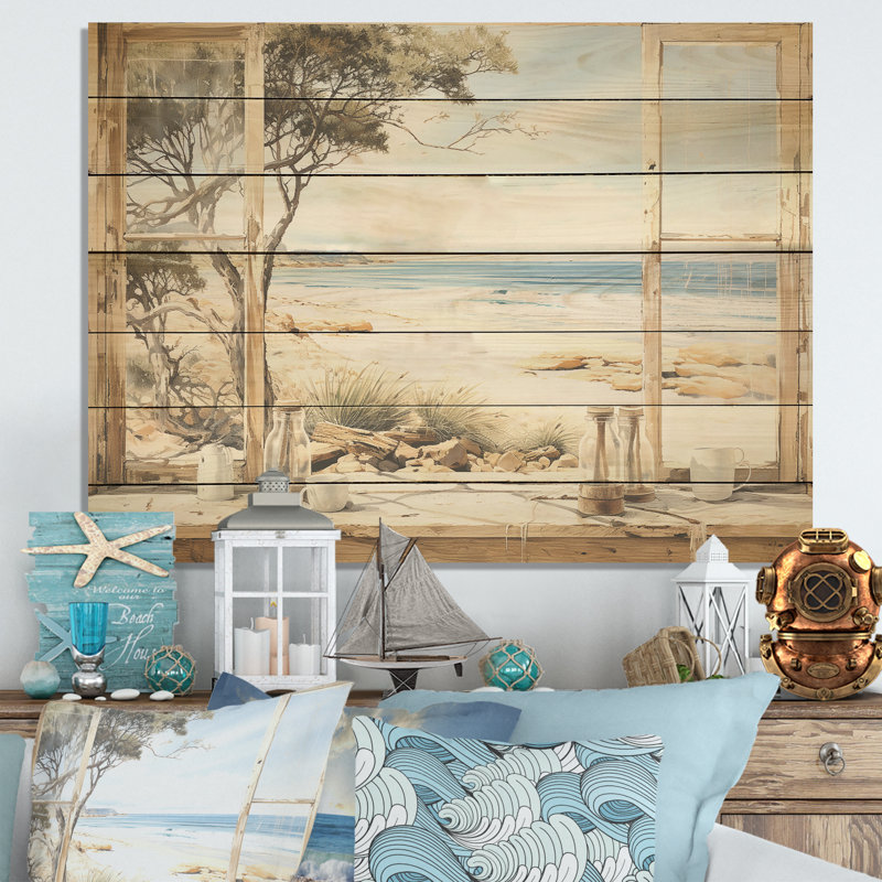 Beachside Cottage Charm I - Fenêtres côtières sur bois, H 10 po x l 20 po