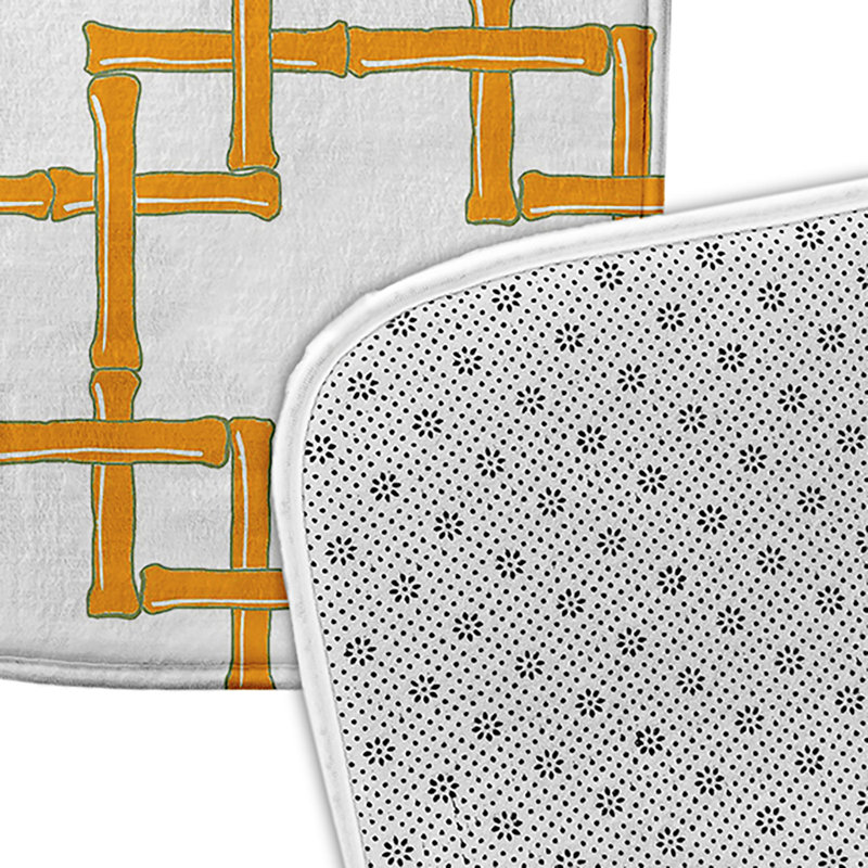 Tapis de bain en rayonne de bambou, L 21 po x L 34 po, Jaune