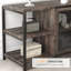 Meuble télé pour salon, meuble télé de ferme avec rangement et porte en filet pour téléviseur de 65 pouces, meuble télé avec rangement, console télé, console média - meuble télé en chêne rustique