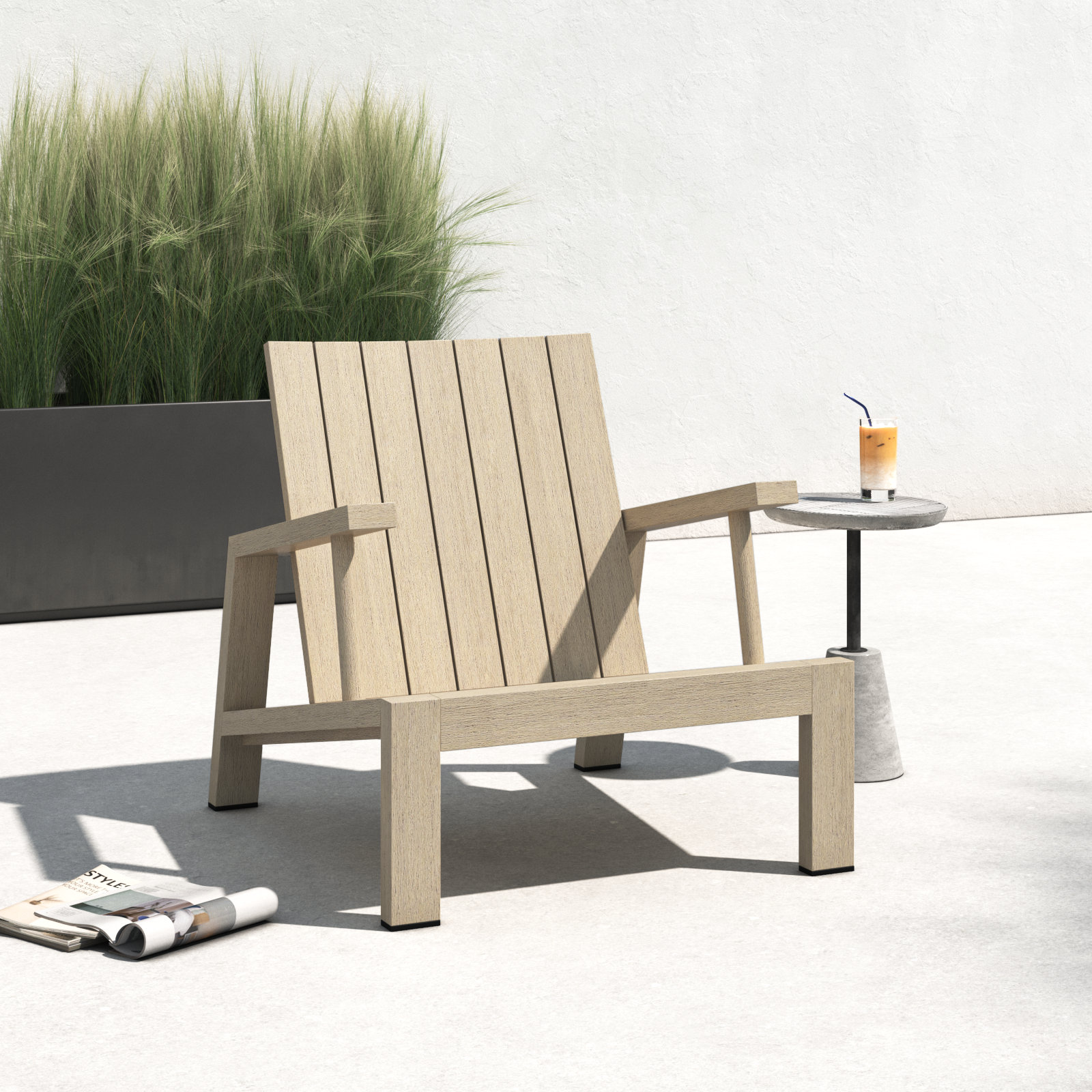 Louvinia Teak Outdoor Lounge Chair, Brown