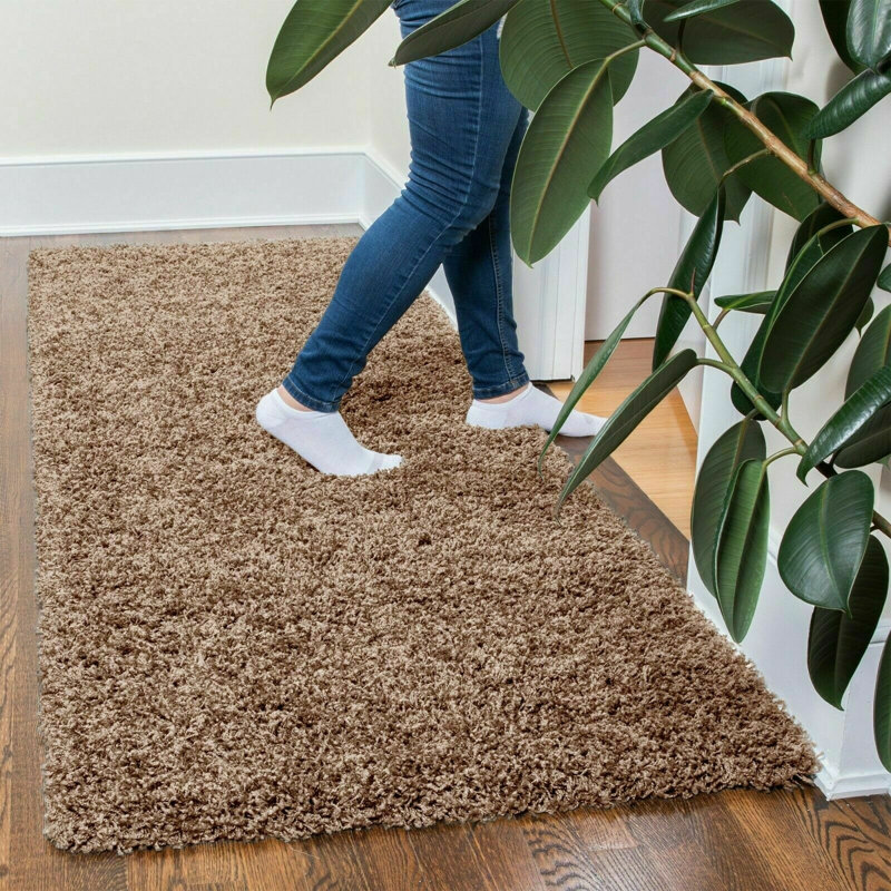 Round Aanuoluwa Solid Colour Shag 120cm X 120cm Indoor / Outdoor Area Rug