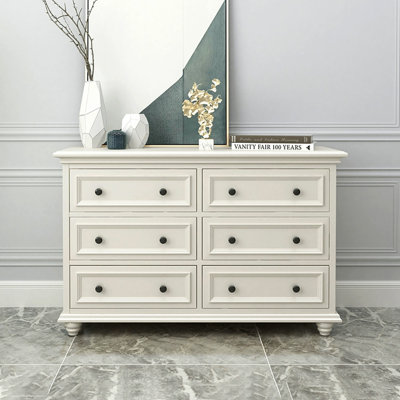 White+Black Solid Wood Accent Cabinet