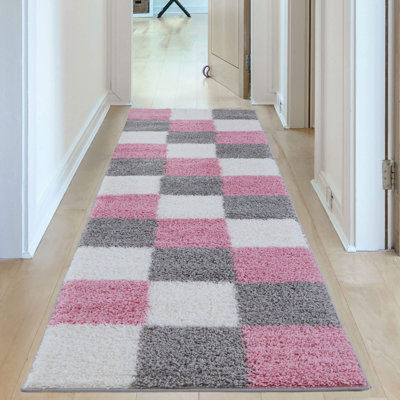 Myshaggy Collection Rugs Geometric Design in Pink