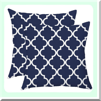 Modern Geometric Accent Pillow Covers - Set of 2 Soft Throw Cushion Cases for Couch Sofa Home Decor. Hidden Zipper Closure, Navy Blue-20"x20" inches
