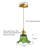 1-Light Flower Glass Pendant Light, Adjustable Brass Hanging Lamp for Kitchen Island