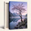 «Pink Blossom Tree» par Lake with Mountain Reflection, art mural sur toile-1927735370