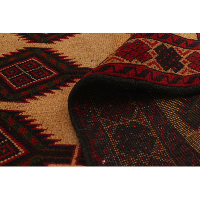 One-of-a-Kind 3'4" X 6'5" 1980s Wool Area Rug in Tan