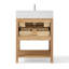 Meuble-lavabo Capri 28 po en bois massif avec un seul lavabo et un comptoir en quartz blanc Thassos de 2 po.-96881984-70715101