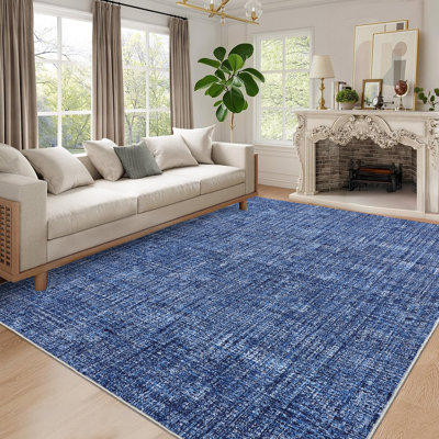 Tapis festonné et lavable pour le salon Revêtement de sol à poils courts Tapis de sol décoratif pliable mince et doux pour chambre d'enfant