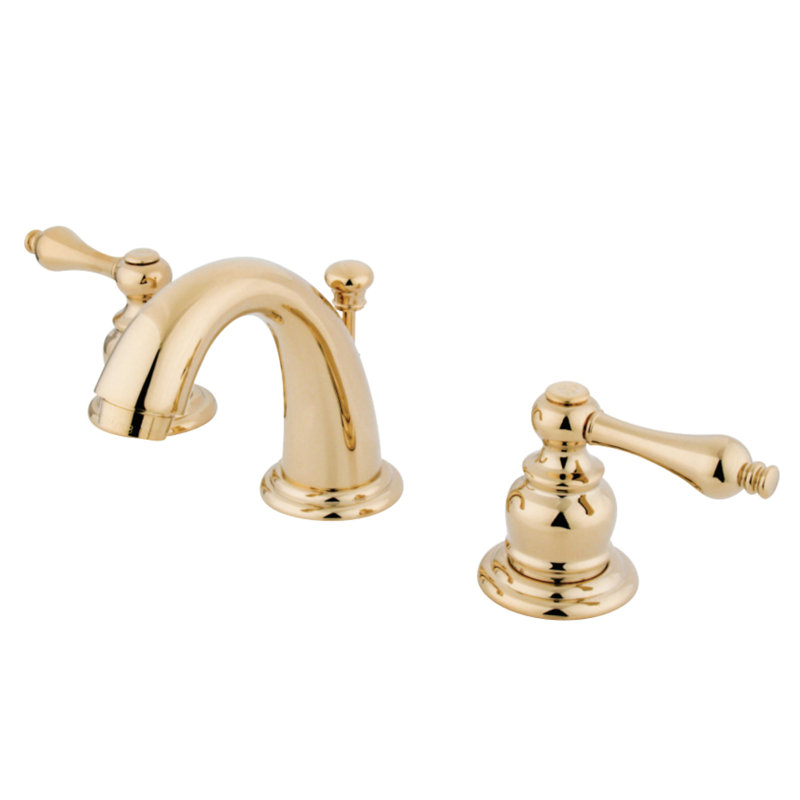 Kingston Brass Victorian Two-Handle 3-Hole Deck Mount Bathroom Faucet with Pop-Up, Polished Brass