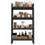Étagère de rangement en métal et en bois de 55,85 po à quatre niveaux pour la chambre à coucher, la cuisine, le placard, avec tablettes ouvertes, matériau, support élégant pour 4 boulangeries, garde-manger, avec rebords renforcés, lisse