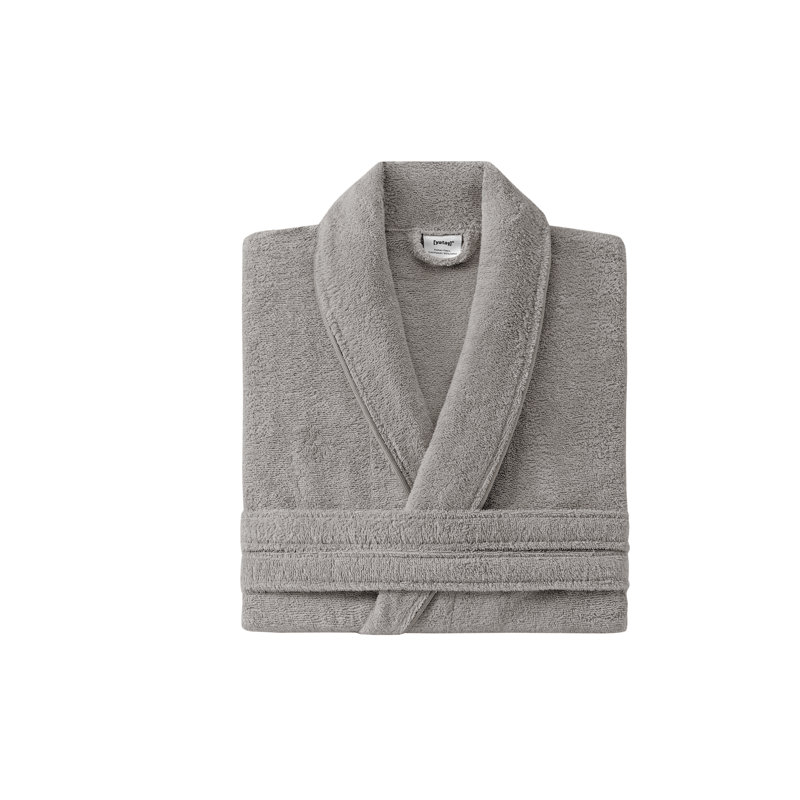 Peignoir mi-mollet en coton avec poches Labarbera, G / TG, Gris