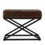 Bruno Brown Top Grain Leather Bench Stool