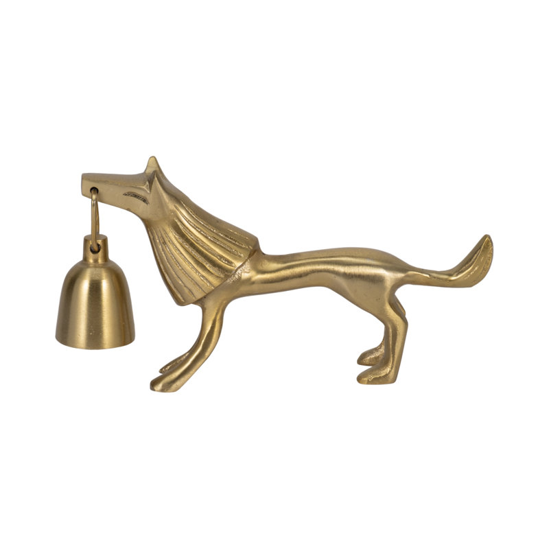Indoor Decorative Candle Snuffer Accent Metal Aluminum Animal Figurine with Bell Metallic Boho Glam for Home Office Bedroom Living Room - 5" Gold