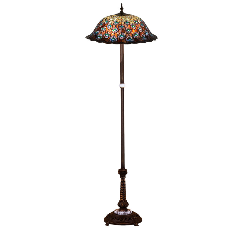 Lampe sur pied 60" à plumes peacock Diane