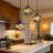 Single Light Dimmable Colorful Stained Glass Cottage Pendant Lamp，rubik's Cube-designed Pendant Lamp
