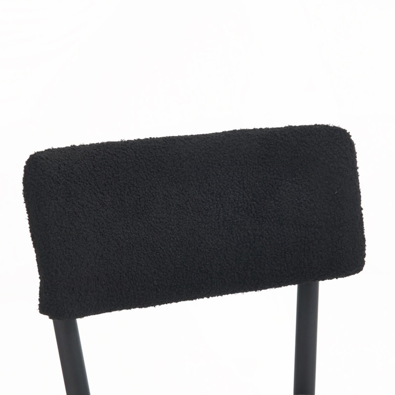 Teddy Fabric Bar Stool, Black, Black