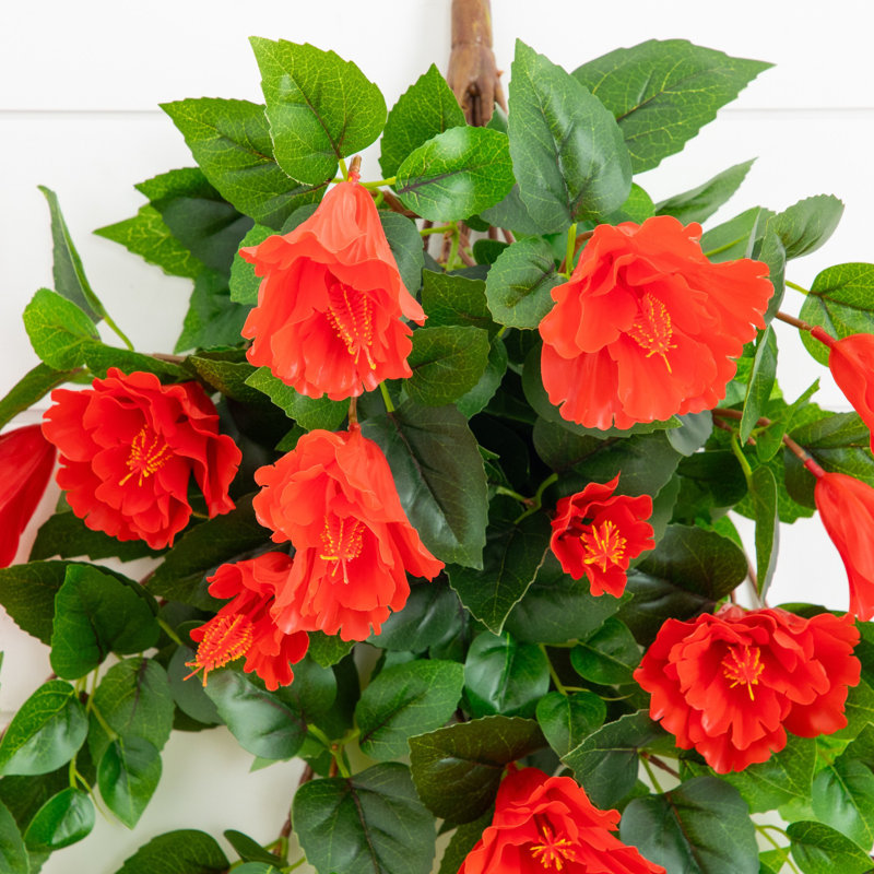 41 po Hibiscus artificiel résistant aux rayons UV (intérieur / extérieur) - ensemble de 2, Rouge