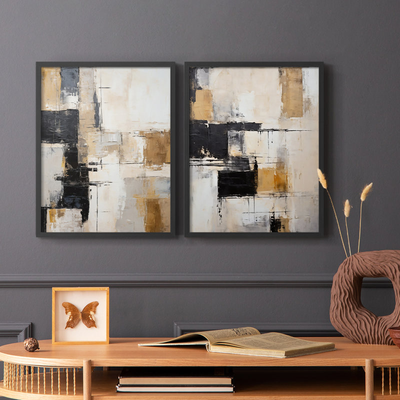 ABSTRACT Series CCCCXCI - Impression encadrée de qualité supérieure - prête à être accrochée - aucun clou requis - aucun clou requis