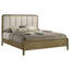 Deon California King Bed, Channel Tufted Beige Boucle Upholstery Brown-108977133