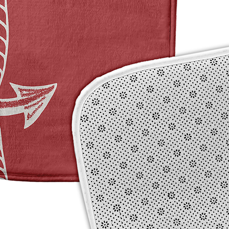 Tapis de bain Nautical Nights, L 17 po x L 24 po, Rouge