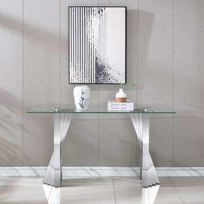 Glass Top Console Table