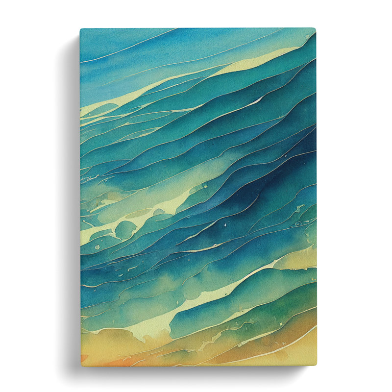Watercolour Ocean Vol.6 - Wrapped Canvas, 50cm H x 35cm W x 3cm D
