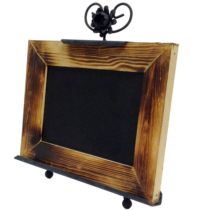 Tableau noir de table horizontal en bois