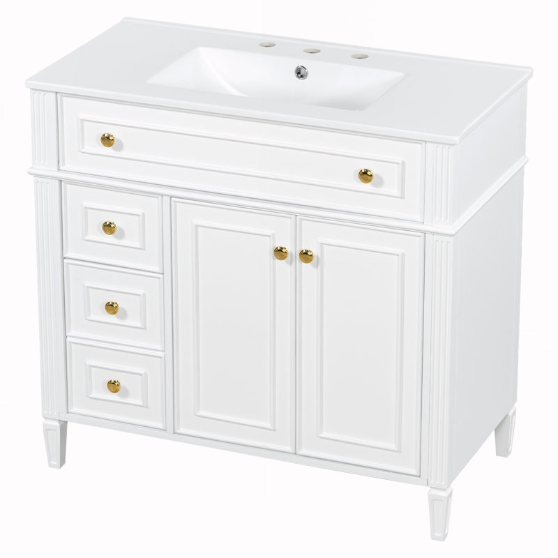 Armoire avec tiroir rabattable, Blanc