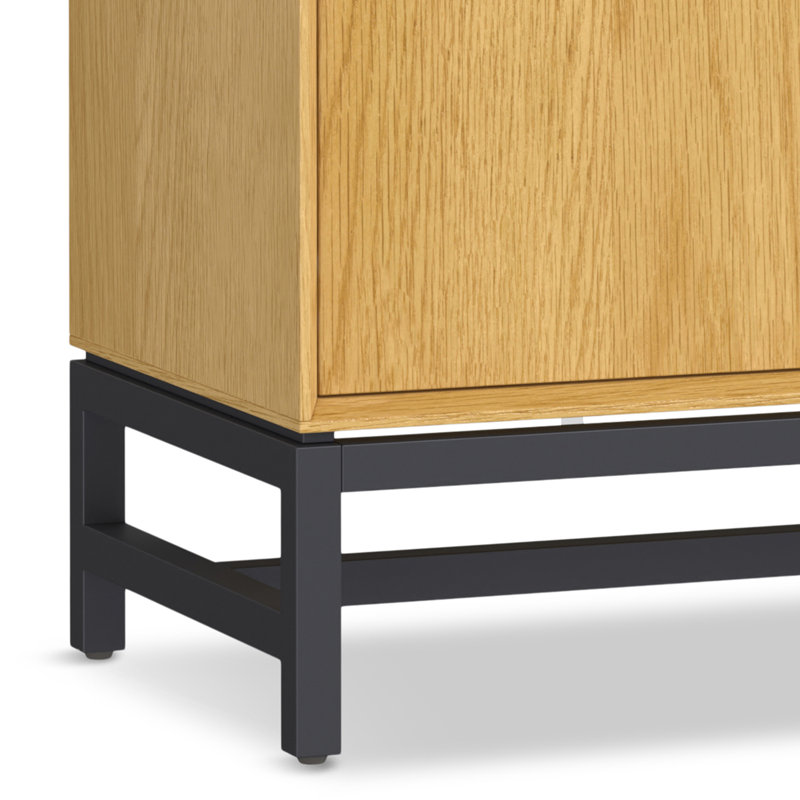 Natural Oak and Metal 58" Modern Industrial Sideboard Buffet