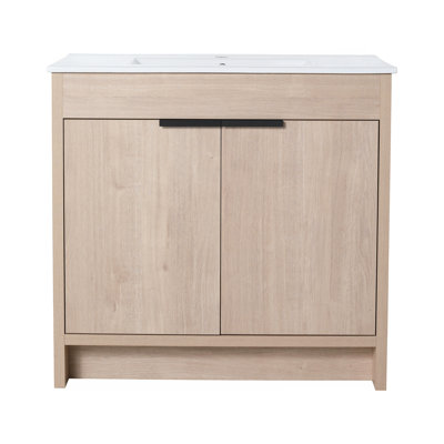 Meuble-lavabo autoportant 36 po et 2 portes d'armoire à fermeture en douceur ((KD-PACKING), seulement avec cabine