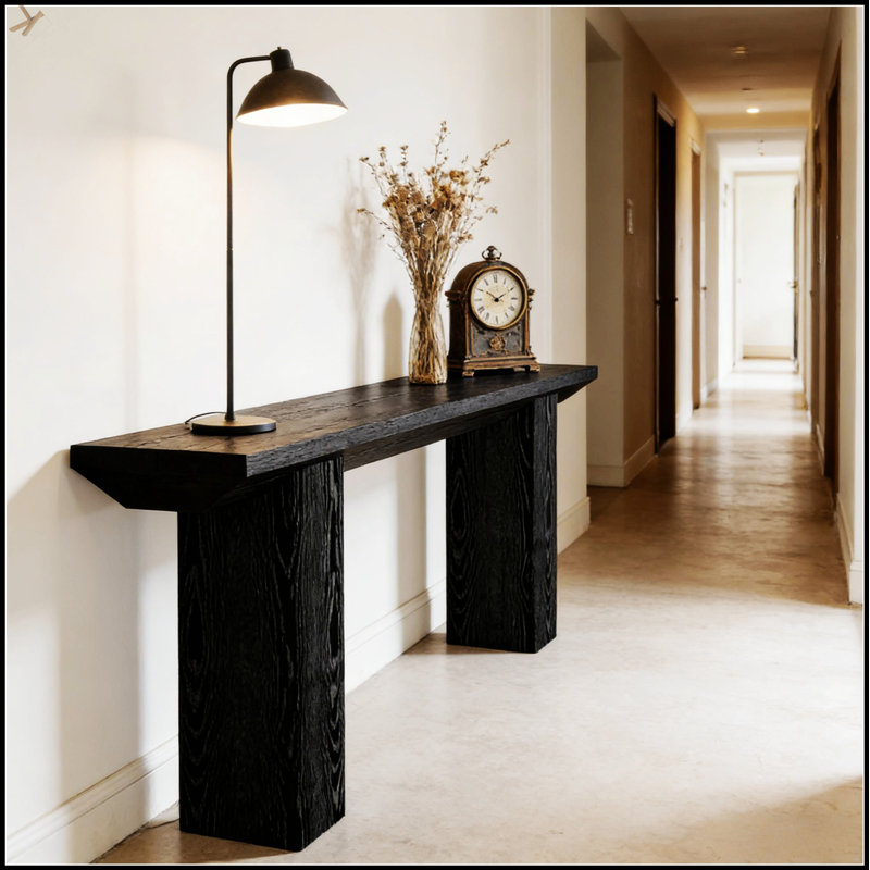 Triangular-Shaped Design Console Table, Sofa Table, Modern Entryway Table With Sleek Aesthetic And Versatile Functionality