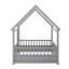 Lit de plancher en bois avec cadre de toit de maison, garde-corps de clôture-10122638-10122639