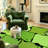 Green Abstract Lime Bar Block Brick Check Cube Fresh Olive Shape Machine Washable Indoor Area Rug-129431622