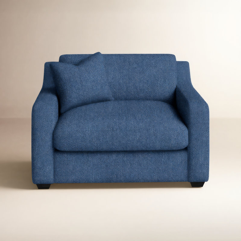 Rhodes Upholstered Chair And A Half, Lena Sand Performance Linen Blend