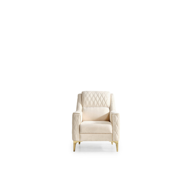 Chaise de style moderne en ivoire Luna