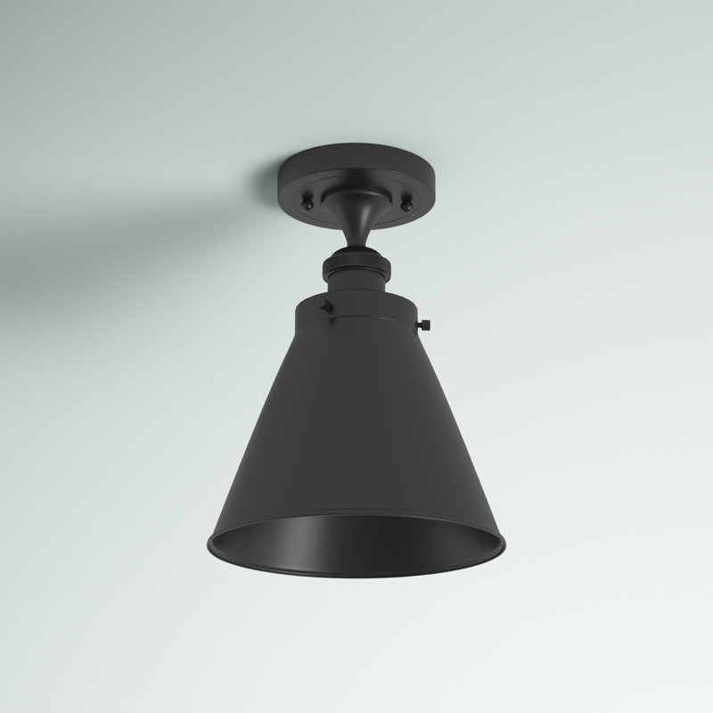 Plafonnier semi-encastré 7 po Donovan, Noir mat, Ampoule non incluse