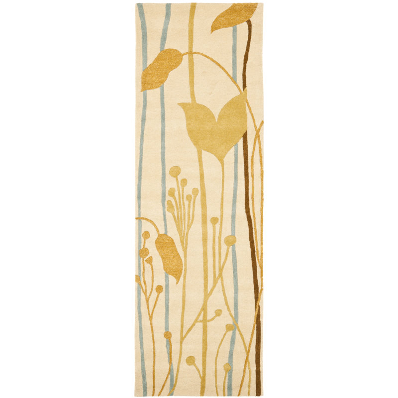 Soho Hand Tufted Wool And Viscose Floral Rug, Runner 2'6" x 8'