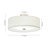 4 - Light Linen Round Fabric Drum Semi Flush Mount-1038943328